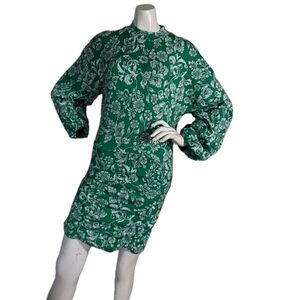 ZARA PRINTED FLORAL BALLOON SLEEVES DRESS SIZE MEDIUM